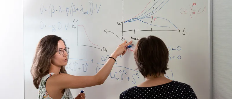 Graphical representation of a modeled growth of a tumor cell population: Researchers use mathematical models and experimental data to investigate the influence of oxygen content and tissue stiffness on the chemoresistance of liver tumor cells.